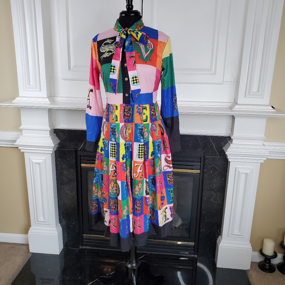 Print Novelty Art Deco Dress - image 7